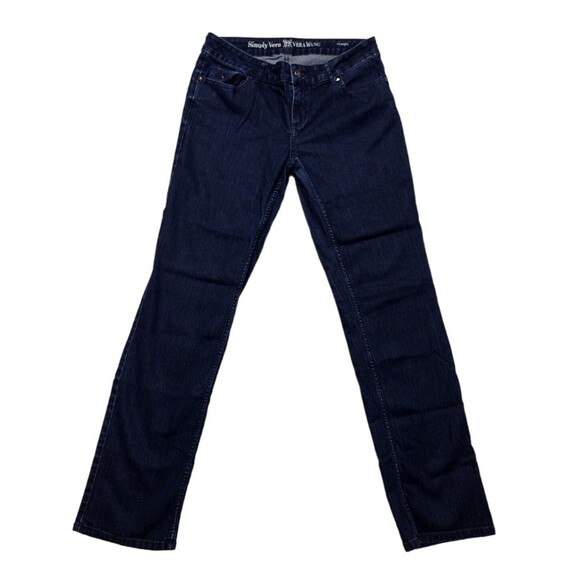 Simply Vera Vera Wang Womens Jeans Size 8 Blue Dark Denim Straight Mid Rise READ - Picture 1 of 5